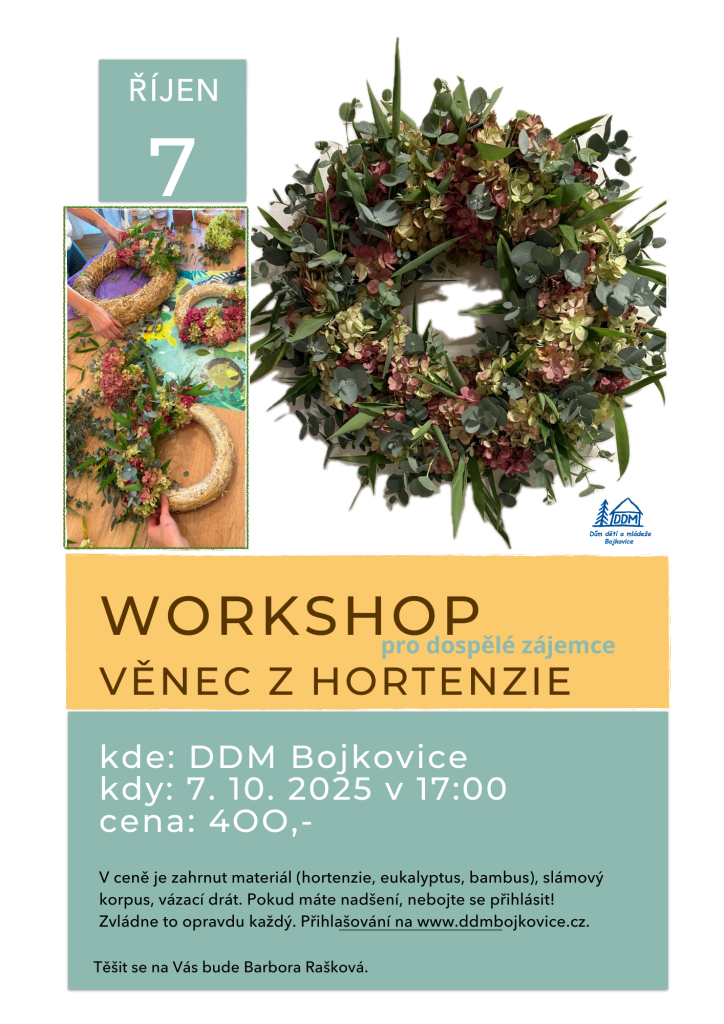 WORKSHOP VĚNEC Z HORTENZIE