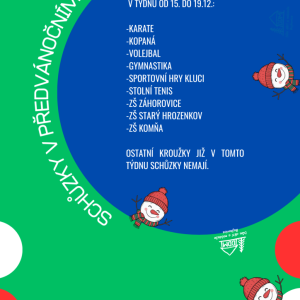 SCHŮZKY V PŘERDVÁNOČNÍM TÝDNU